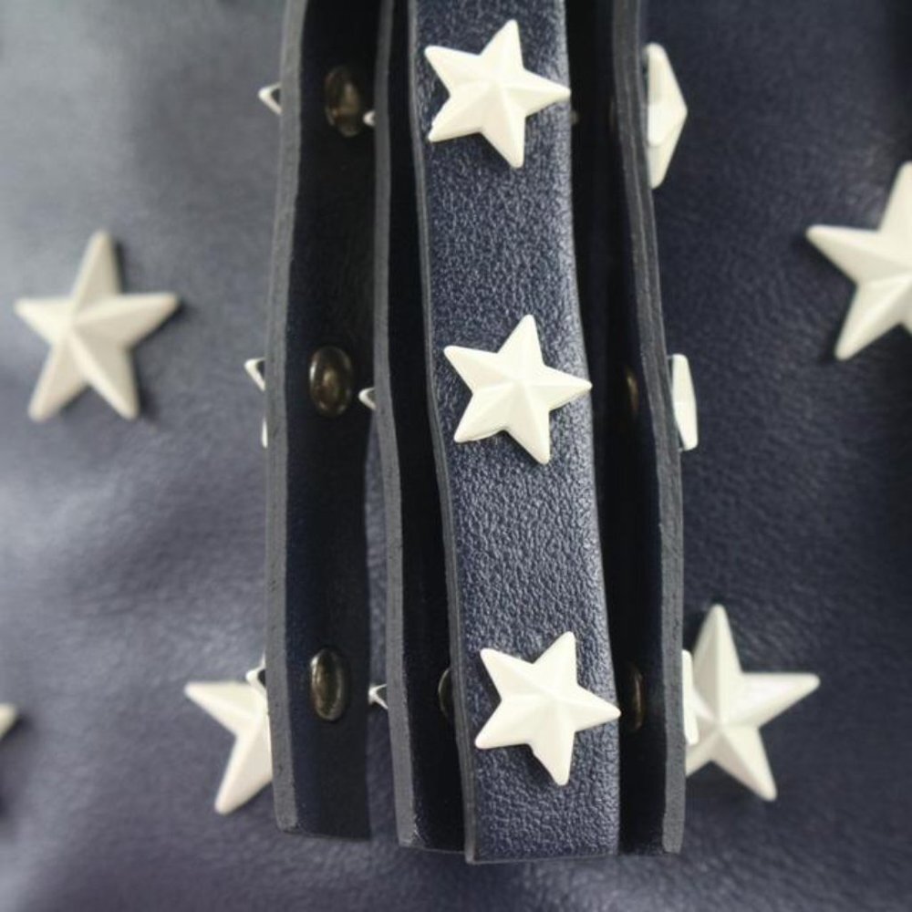 Red Valentino Navy Leather Star Mini Backpack 113re49 - Picture 9 of 12